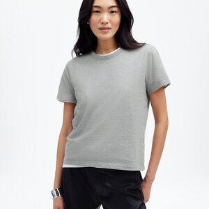 NWT Madewell Cotton Perfect Crewneck Tee in heather ash grey - S